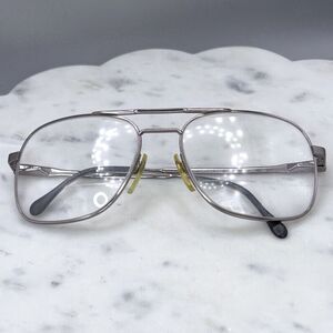 Vintage Luxottica Carlos Natural Aviator Eyeglasses Frames Only 60-18-145 Italy